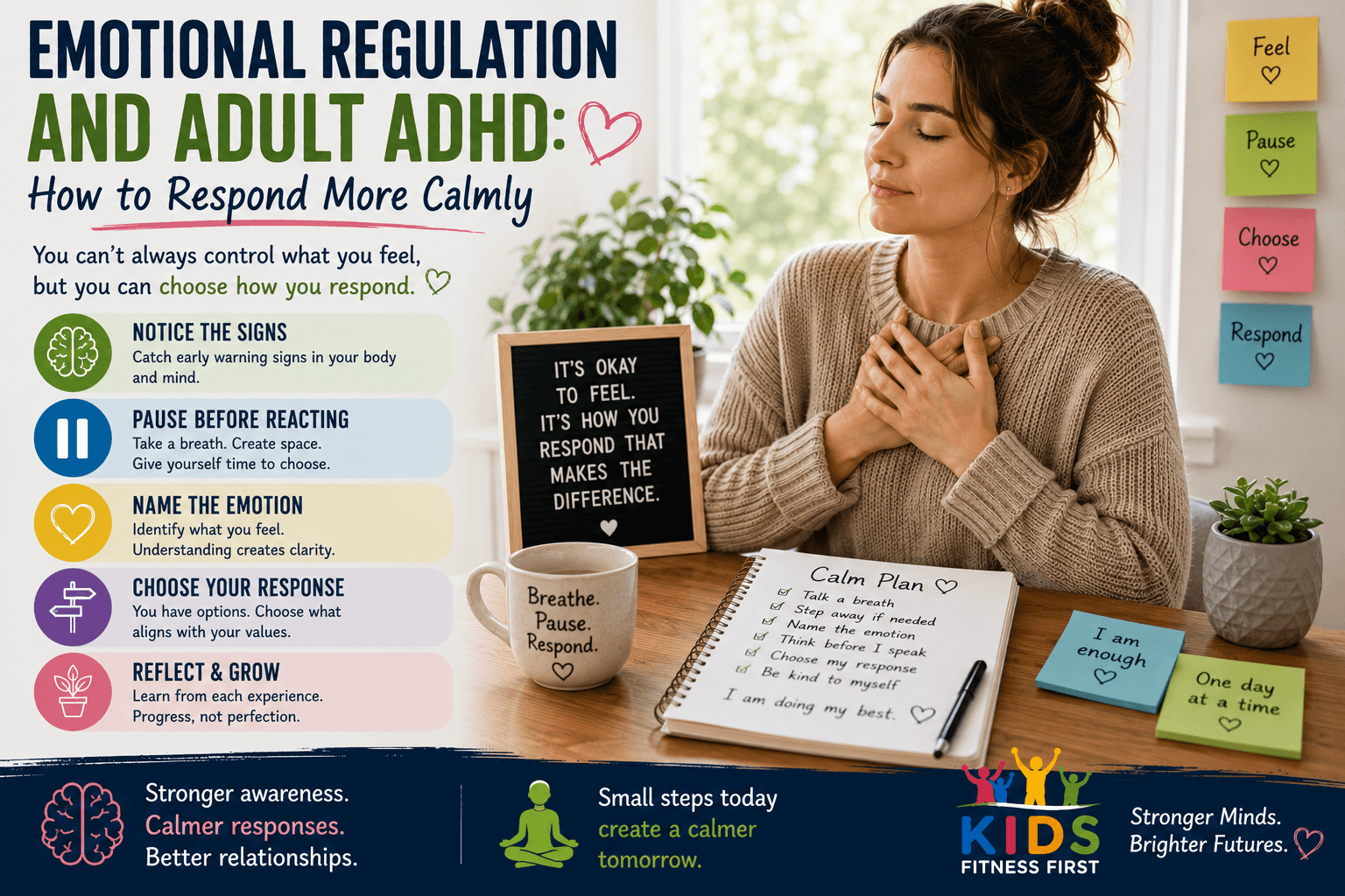 Adult taking a calming pause while learning emotional regulation strategies for ADHD.